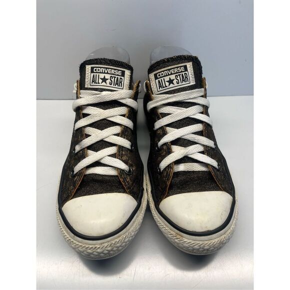 Converse Star Juniors Kids Sz 3 Low Shimmer Leopard Cheetah Animal Print 640469F - Picture 4 of 10